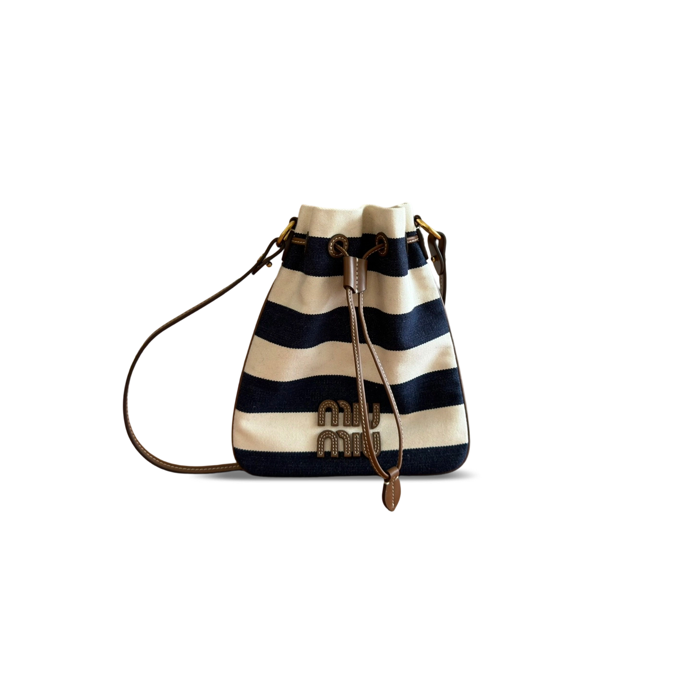 MIU MIU STRIPED BUCKET BAG (23*20cm)